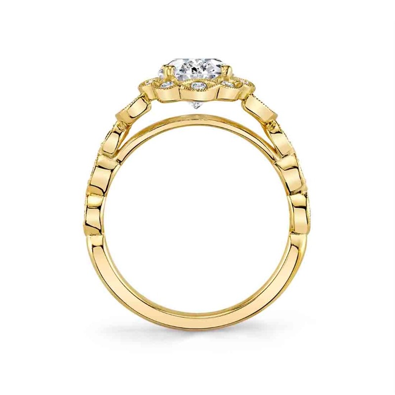 Marquise Cut Flower Engagement Ring - Jori