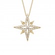 14K YELLOW GOLD NORTH STAR PENDANT WITH .35CTTW ROUND SI CLARITY & GH COLOR DIAMONDS ON A 16-18