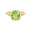14K YELLOW GOLD 8MM (2.5CT) SQUARE CHECKERBOARD CUT RING WITH .10CTTW ROUND SI CLARITY & GH COLOR DIAMONDS SET IN THE HALO