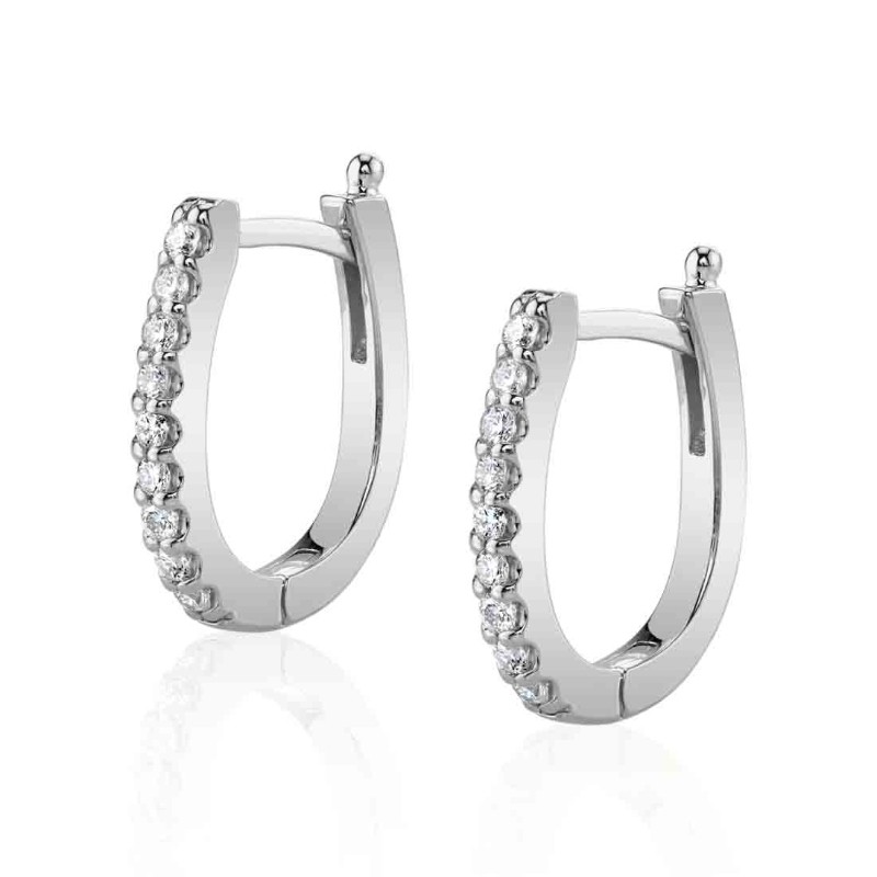 U-Shaped Diamond Hoops