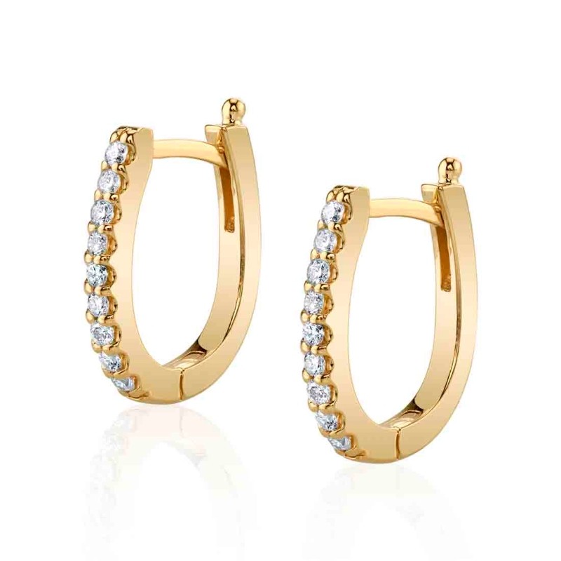 U-Shaped Diamond Hoops