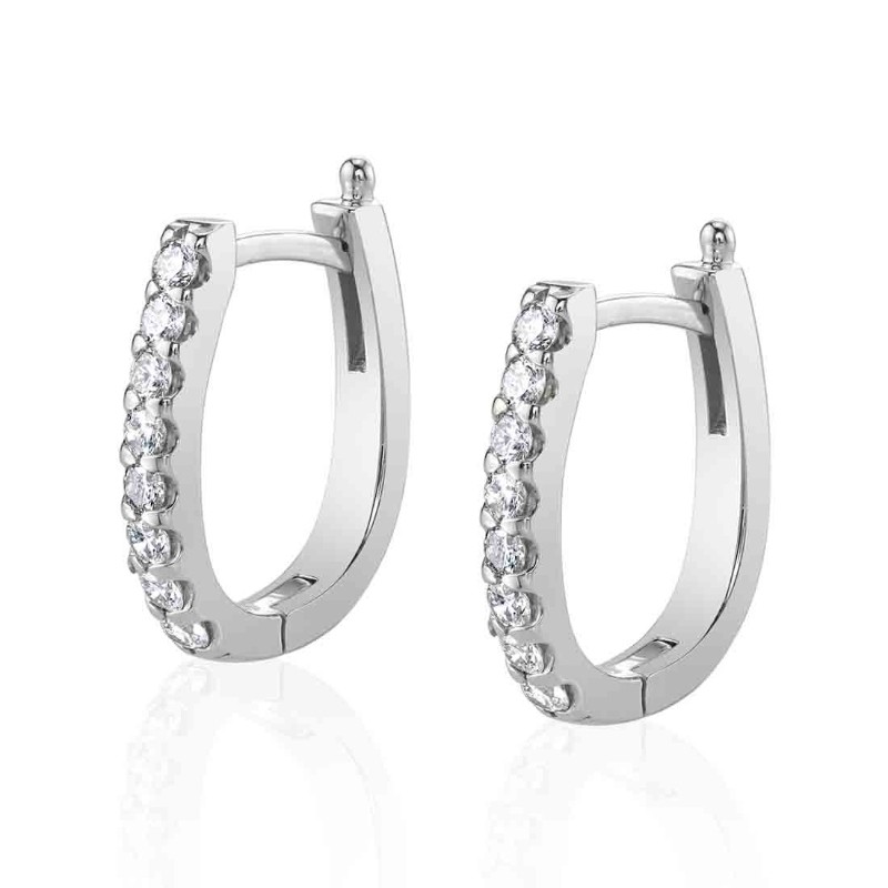 U-Shaped Diamond Hoops