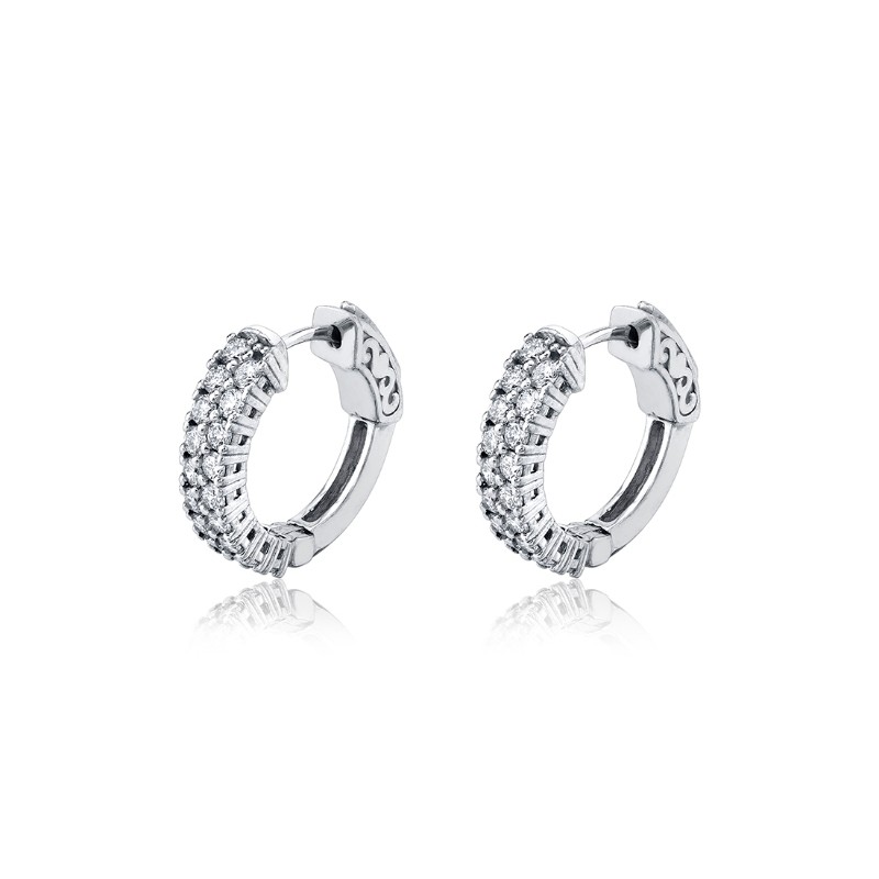 Double Row Diamond Huggies