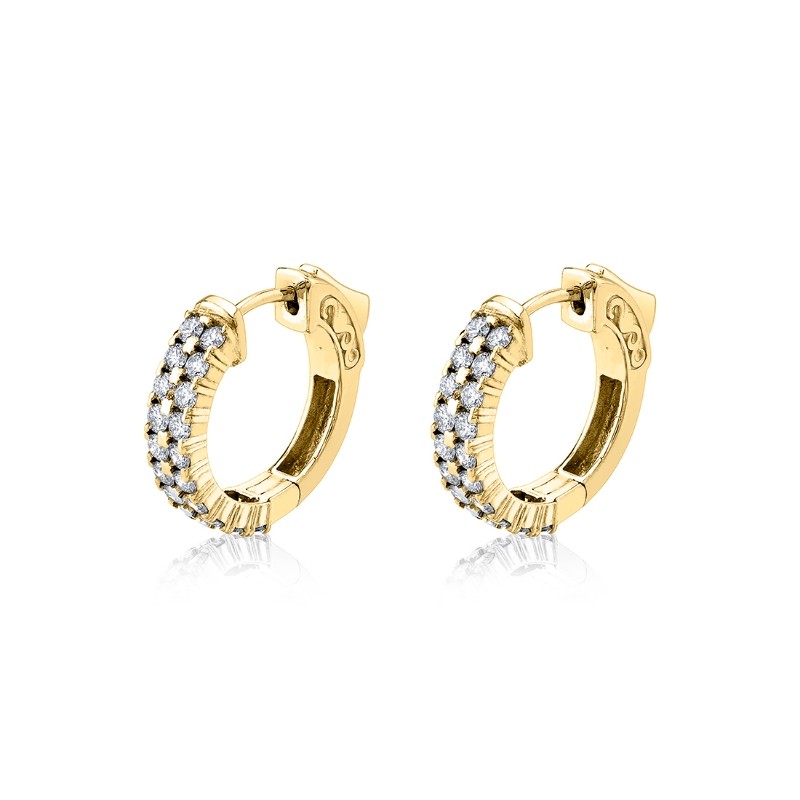 Double Row Diamond Huggies 1.20 CT