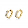 Double Row Diamond Huggie Hoops