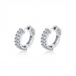 Double Row Diamond Huggie Hoops