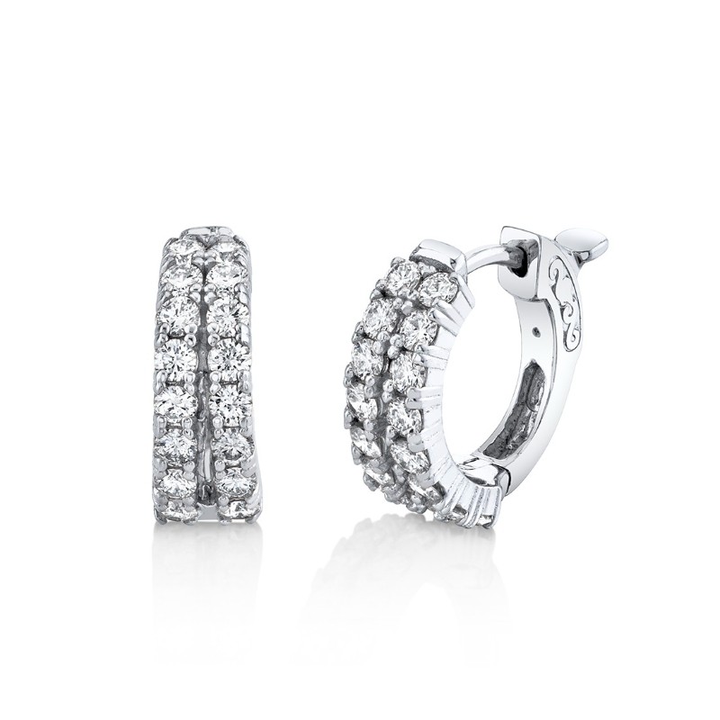 Double Row Diamond Huggies