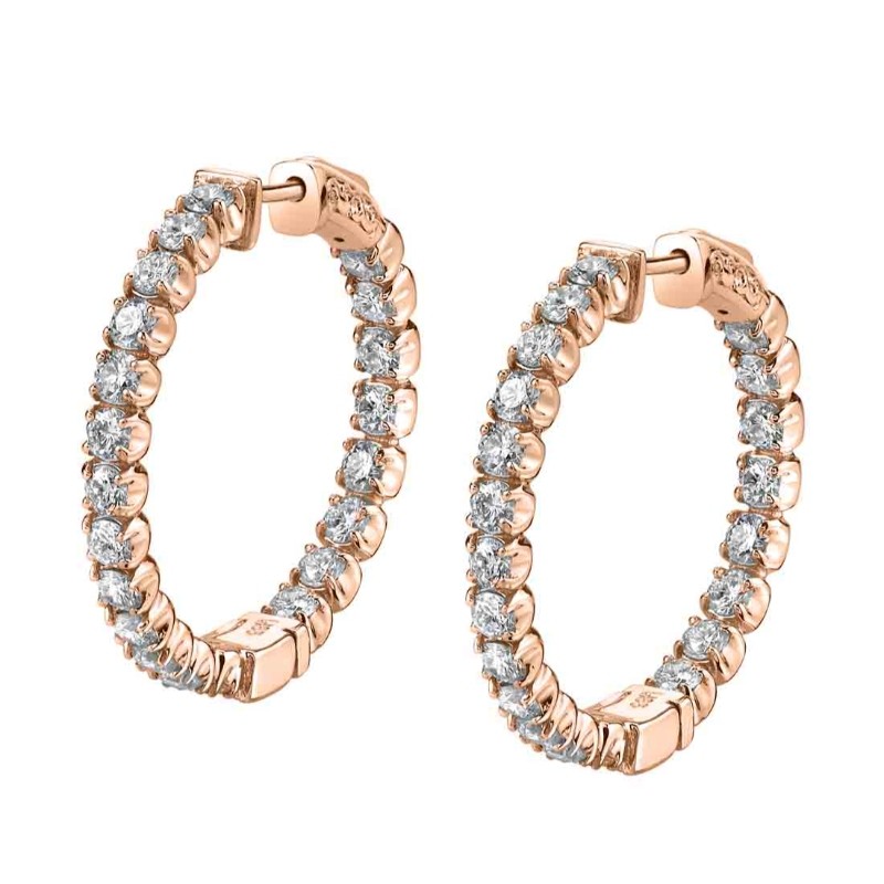 Diamond Hoop Earrings - 22MM - 1.70 Carats
