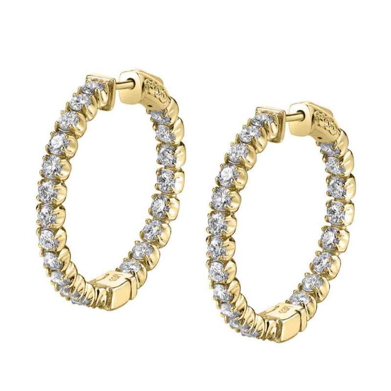 Diamond Hoop Earrings - 22MM - 1.70 Carats