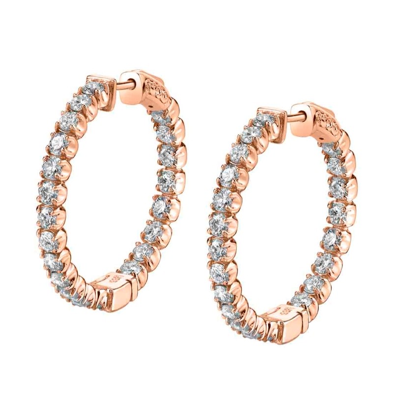 Diamond Hoop Earrings - 25MM - 2.20 Carats