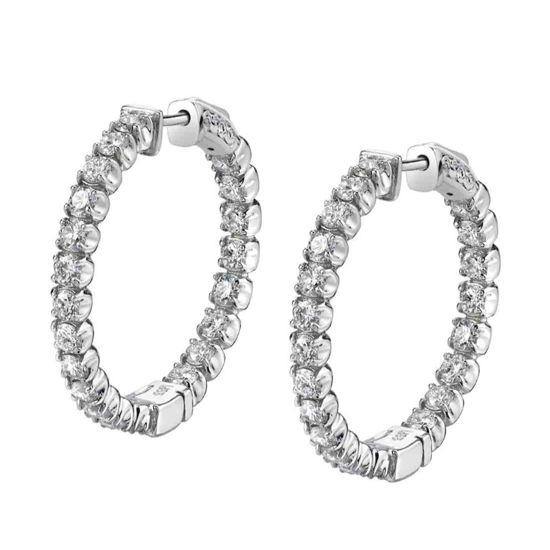 Diamond Hoop Earrings - 25MM - 2.20 Carats