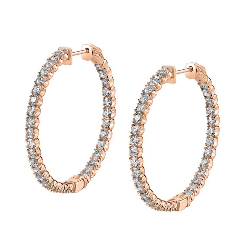 Diamond Hoop Earrings - 35MM - 3.60 Carats