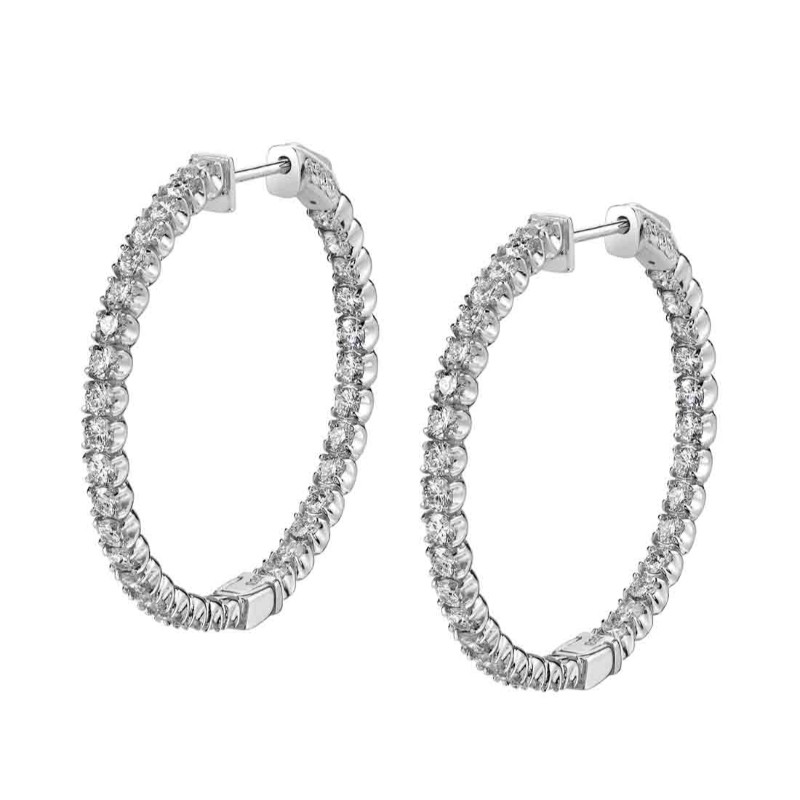 Diamond Hoop Earrings - 35MM - 3.60 Carats