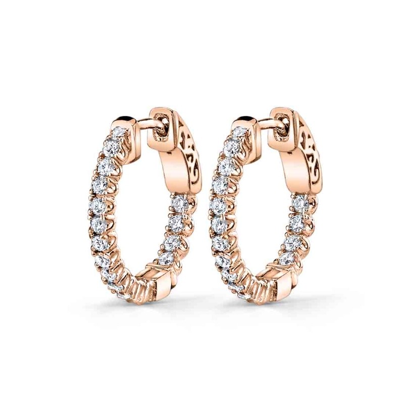Diamond Hoop Earrings - 19MM