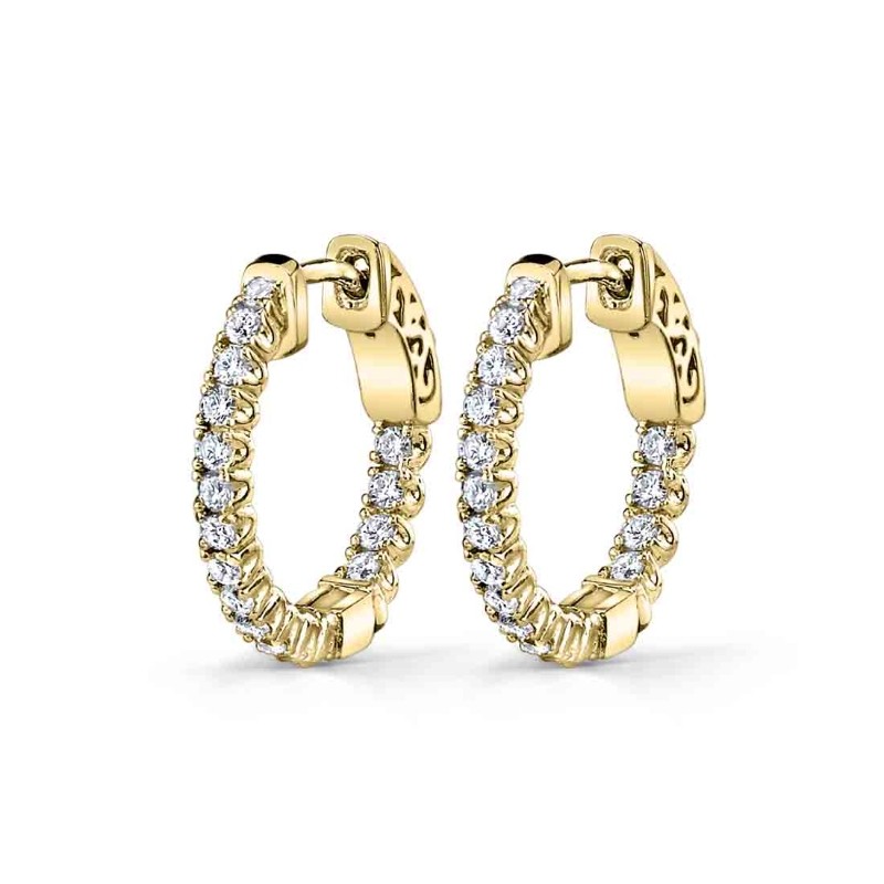 Diamond Hoop Earrings - 19MM