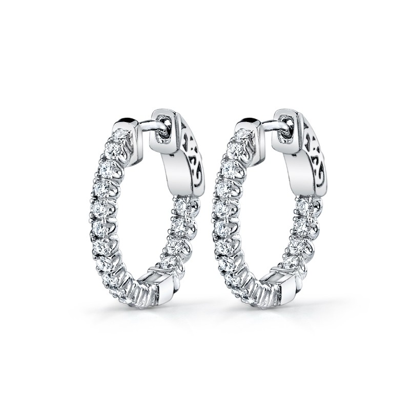 Diamond Hoop Earrings - 19MM