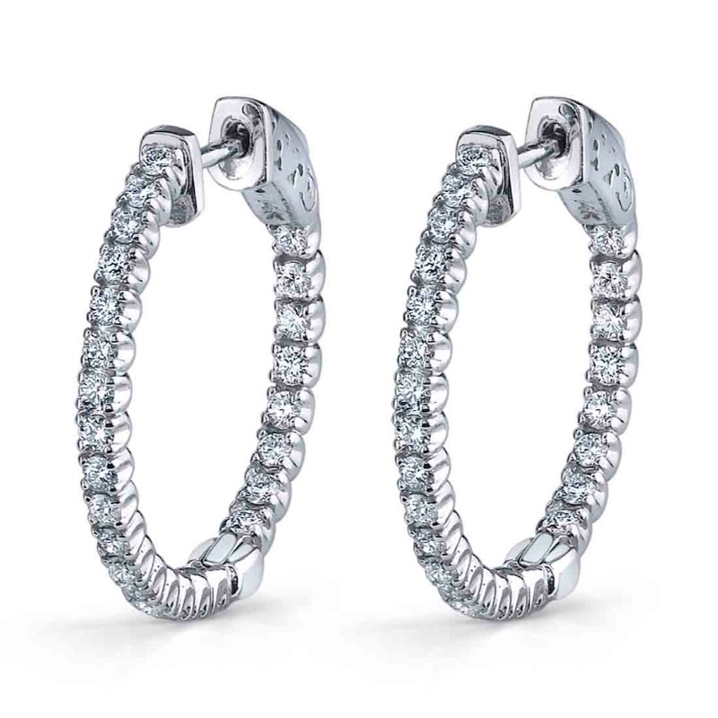 Diamond Hoop Earrings 24MM