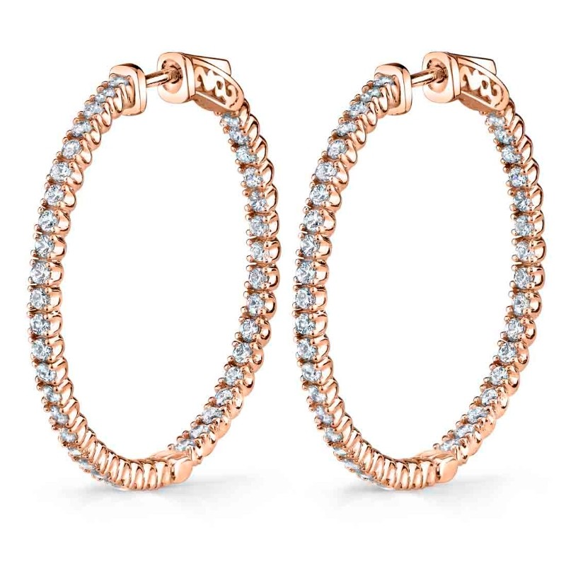 Diamond Hoop Earrings 35MM