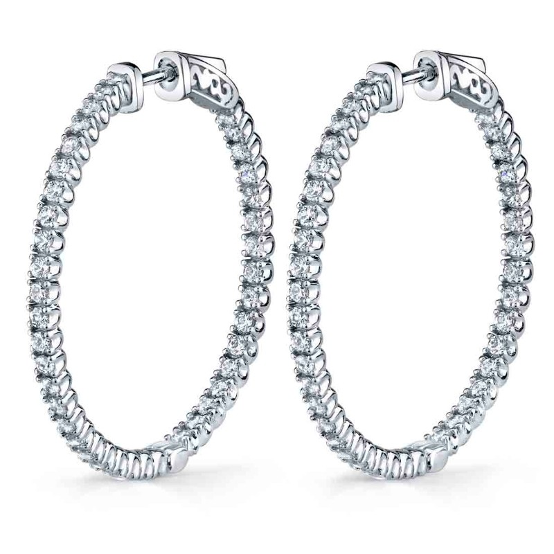 Diamond Hoop Earrings 35MM
