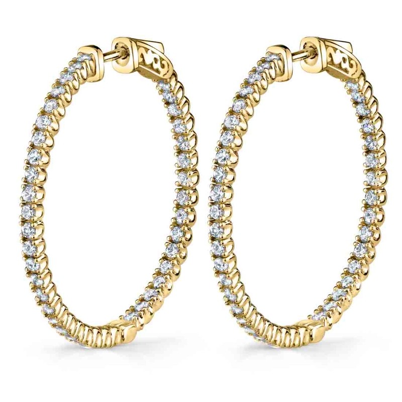 Diamond Hoop Earrings 35MM