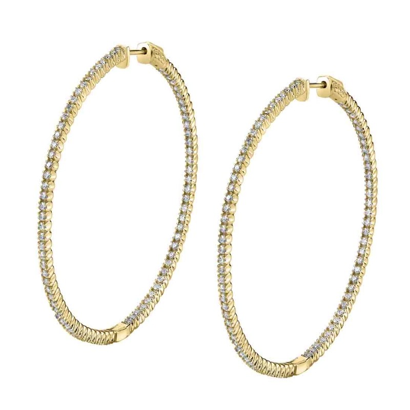 Thin Diamond Hoop Earrings