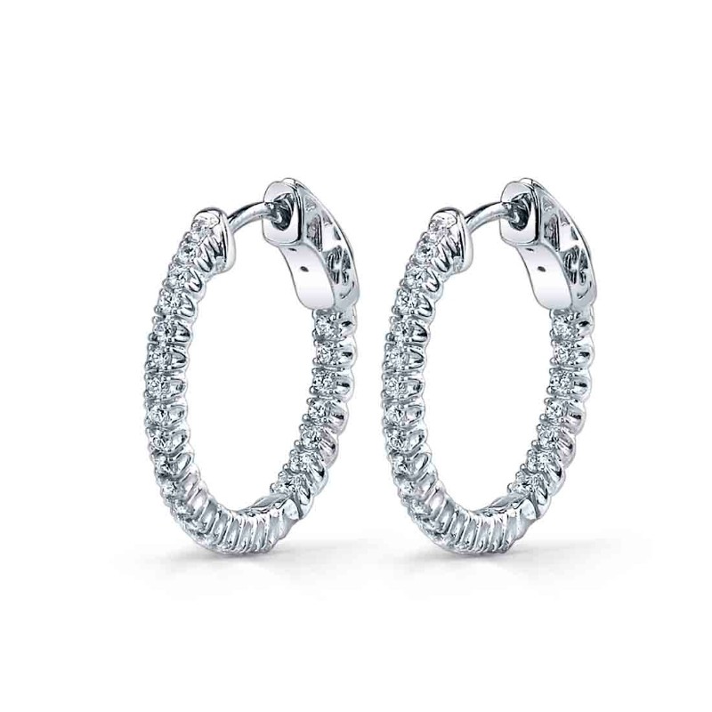 Diamond Hoop Earrings 19MM
