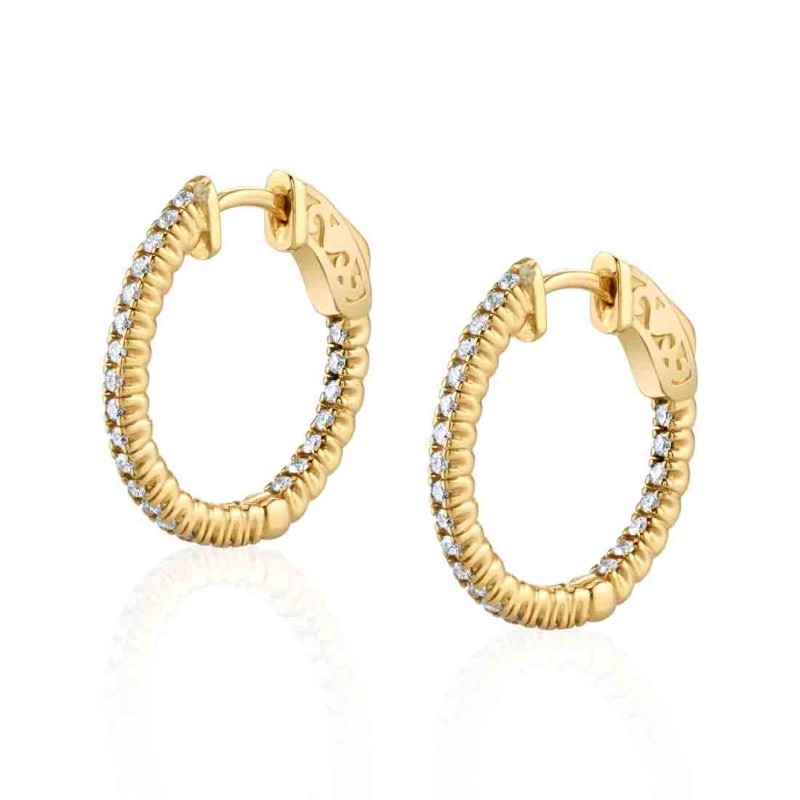 Diamond Hoop Earrings 19MM