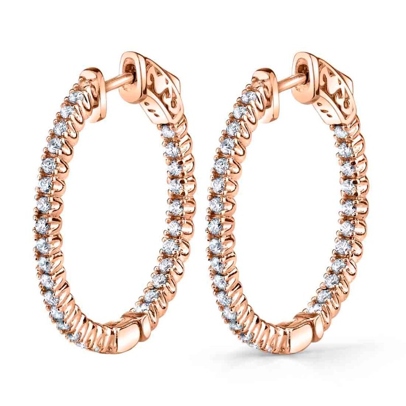 Diamond Hoop Earrings 27MM