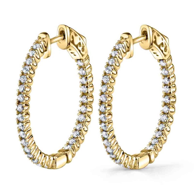 Diamond Hoop Earrings 27MM