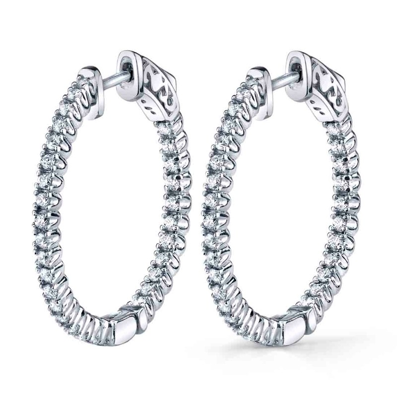 Diamond Hoop Earrings 27MM