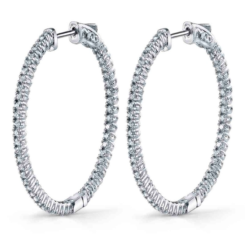 Diamond Hoop Earrings 35MM