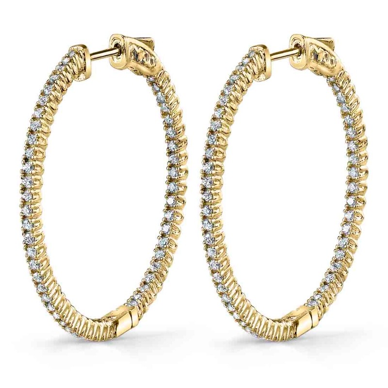 Diamond Hoop Earrings 35MM