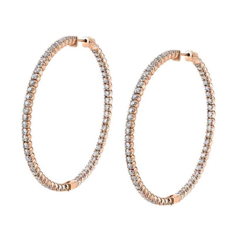 Thin Diamond Hoop Earrings - 50MM
