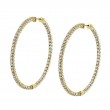 Thin Diamond Hoop Earrings - 50MM