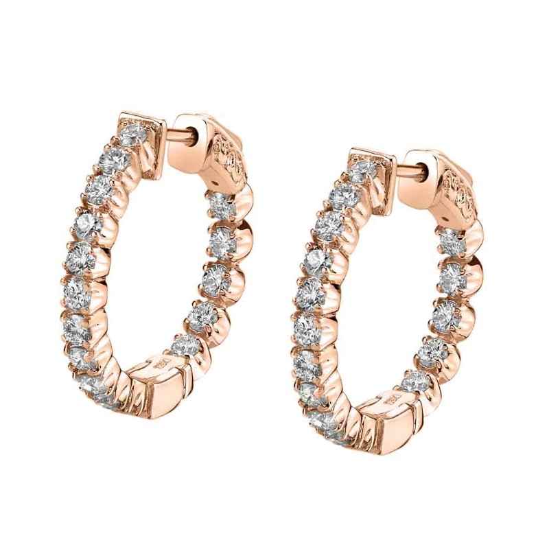 Thick Diamond Huggie Earrings - 19MM
