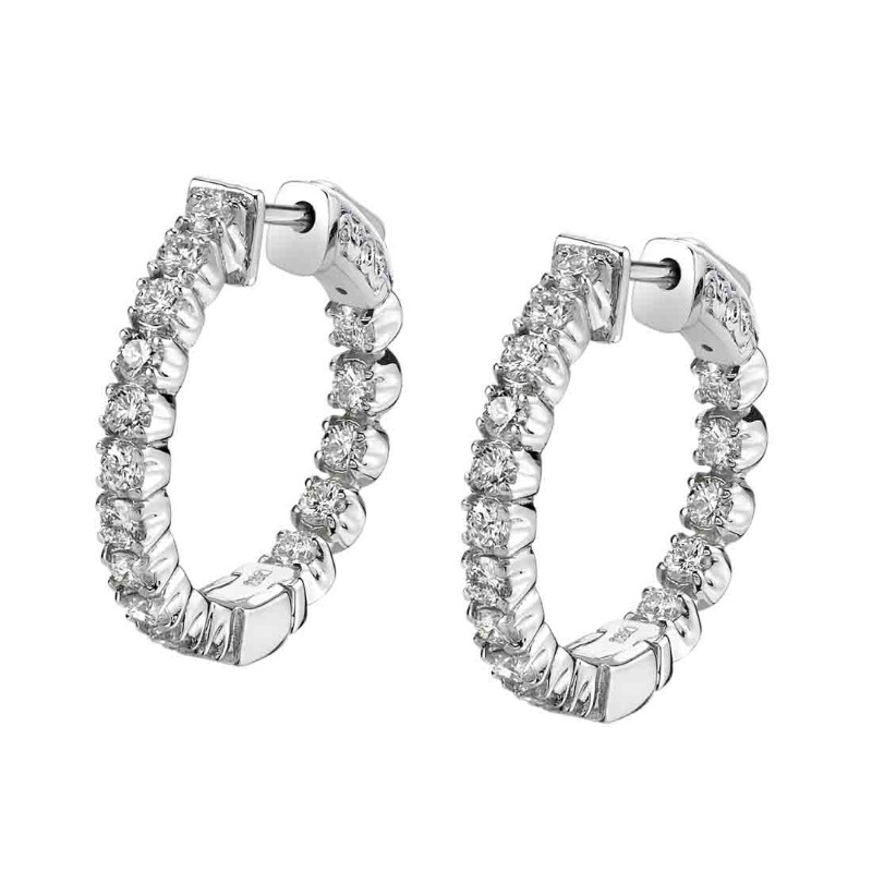 Thick Diamond Huggie Earrings - 19MM