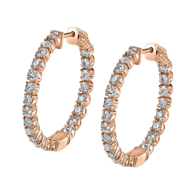 Diamond Hoop Earrings - 27MM