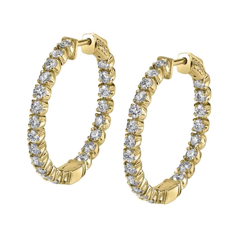 Diamond Hoop Earrings - 27MM