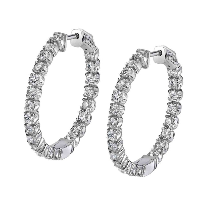 Diamond Hoop Earrings - 27MM