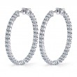 Large Diamond Hoop Earrings - 35MM