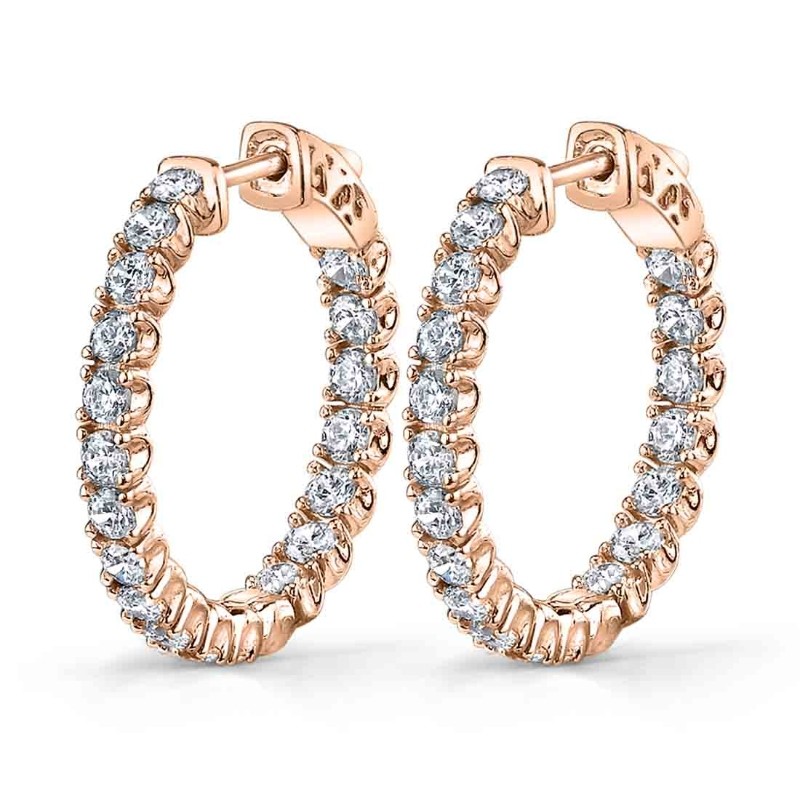 Thick Diamond Huggie Earrings - 25MM