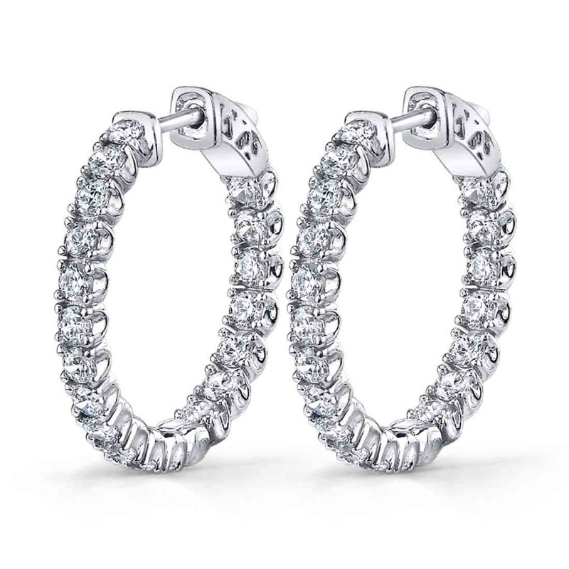 Thick Diamond Huggie Earrings - 25MM