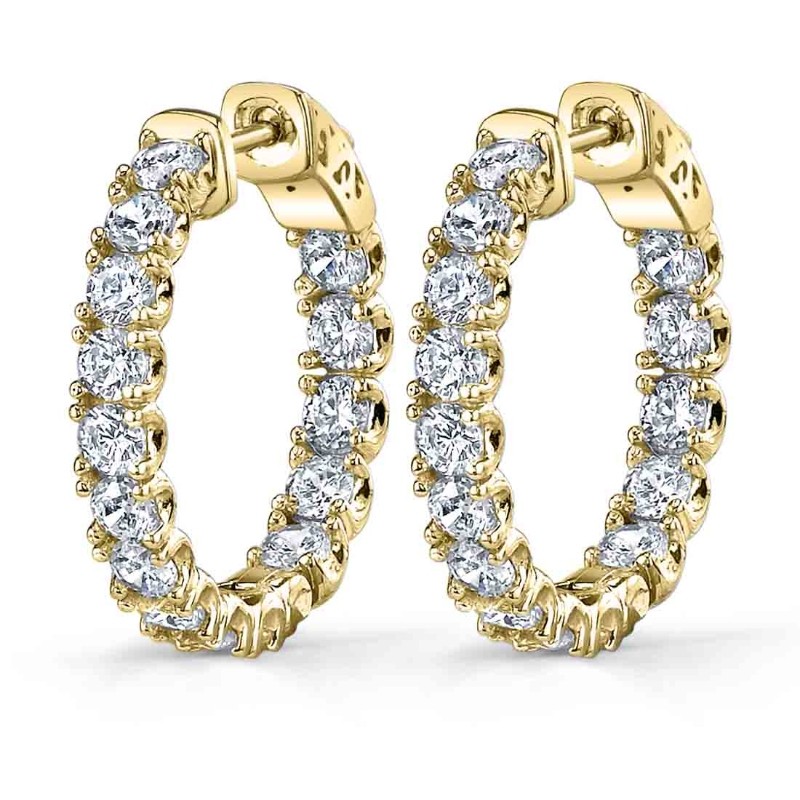 Extra Thick Diamond Huggie Earrings - 25MM