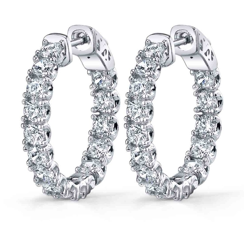 Extra Thick Diamond Huggie Earrings - 25MM