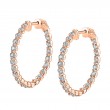 Single Prong Diamond Hoop Earrings 24MM
