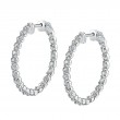 Single Prong Diamond Hoop Earrings 24MM