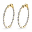 Single Prong Diamond Hoop Earrings 32MM
