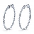 Single Prong Diamond Hoop Earrings 32MM
