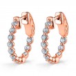 Single Prong Diamond Hoop Earrings - 17MM