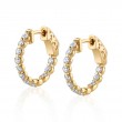 Single Prong Diamond Hoop Earrings - 17MM